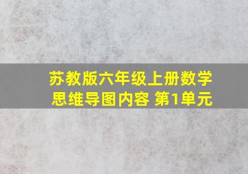 苏教版六年级上册数学思维导图内容 第1单元